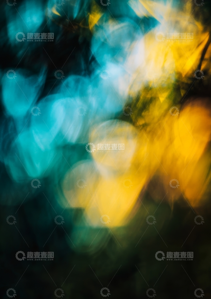高清大图下载【趣麦麦图】模糊光影中的色彩交织
