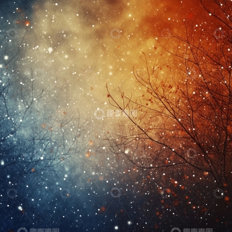 高清大图下载【趣麦麦图】星空下的树影