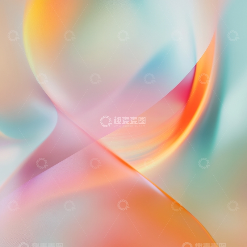 高清大图下载【趣麦麦图】柔和色彩的抽象流动图案
