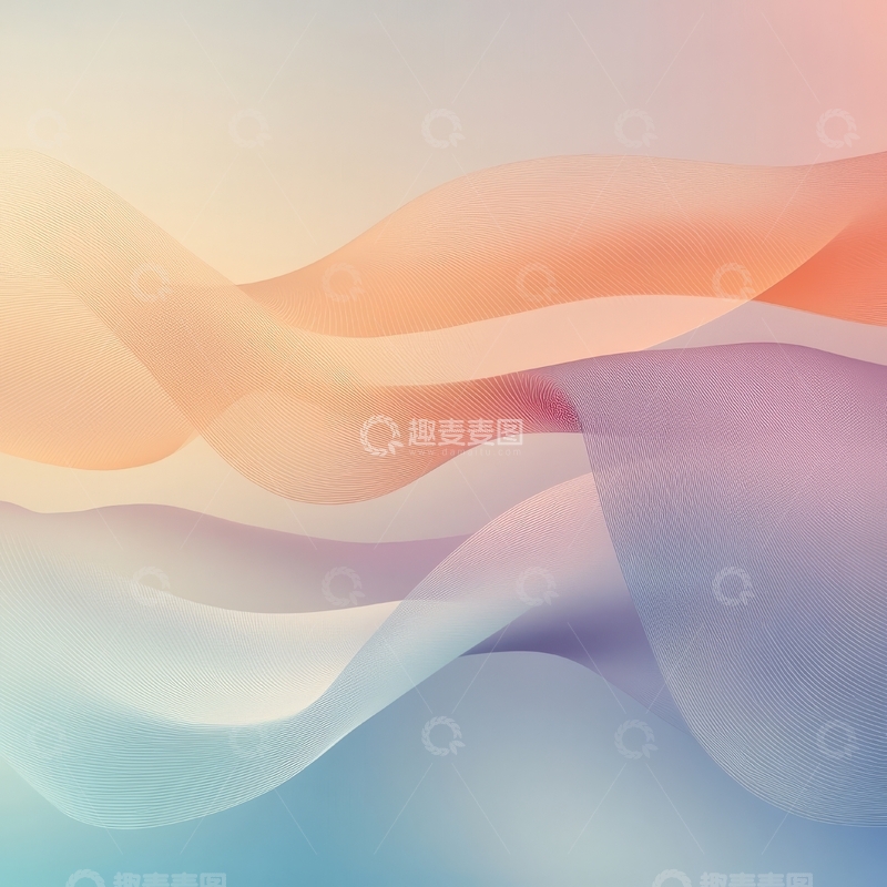 高清大图下载【趣麦麦图】柔和色彩的抽象波浪图案