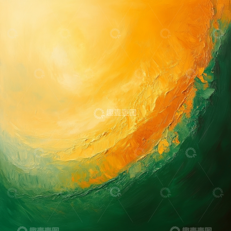 高清大图下载【趣麦麦图】橙绿渐变抽象画