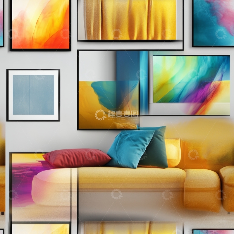 高清大图下载【趣麦麦图】现代客厅抽象艺术装饰