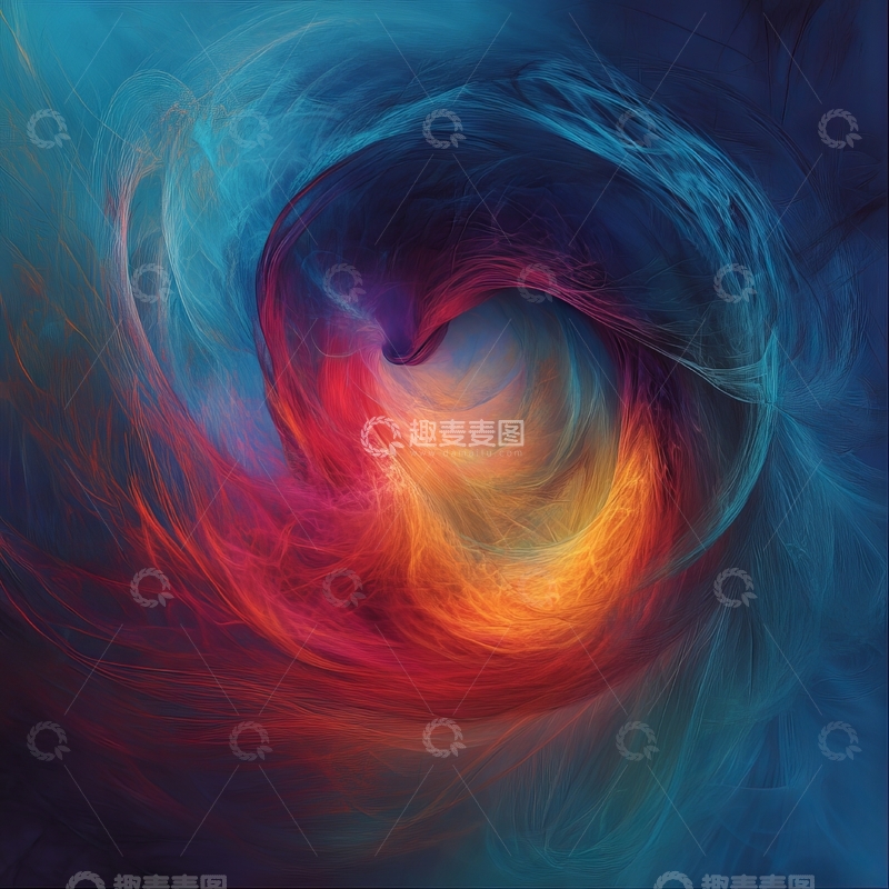 高清大图下载【趣麦麦图】色彩斑斓的抽象漩涡