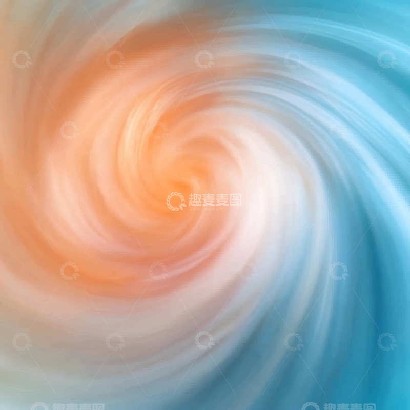 高清大图下载【趣麦麦图】橙蓝渐变螺旋抽象图案