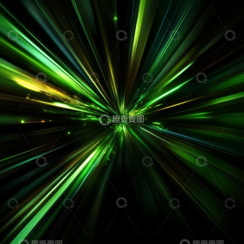 高清大图下载【趣麦麦图】绿色光芒爆发的抽象背景