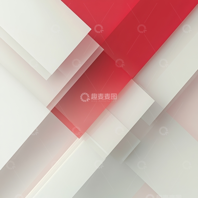 高清大图下载【趣麦麦图】红白相间的几何图形层叠设计