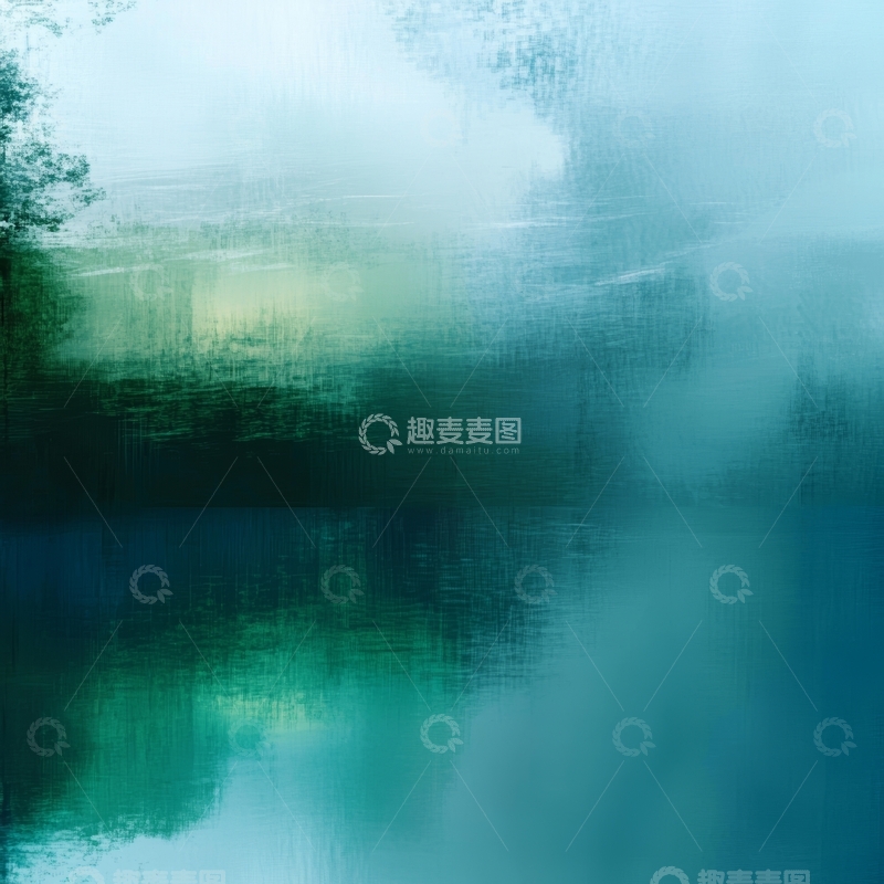 高清大图下载【趣麦麦图】湖畔雾气朦胧的自然景象