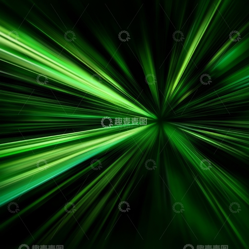 高清大图下载【趣麦麦图】绿色光线汇聚的抽象背景