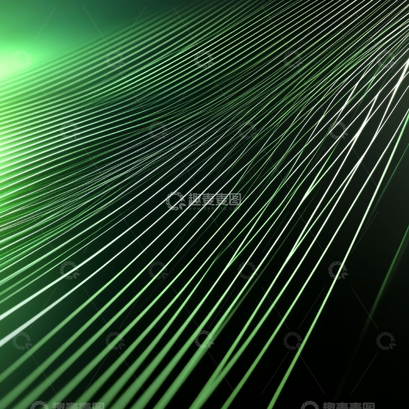 高清大图下载【趣麦麦图】绿色曲线线条的抽象背景