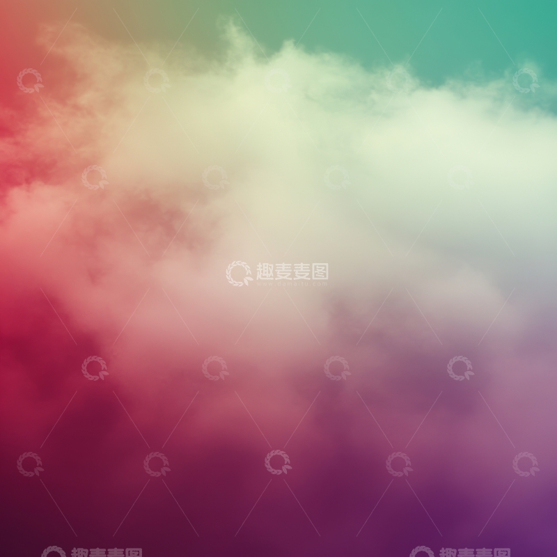 高清大图下载【趣麦麦图】多彩渐变背景上的云雾效果