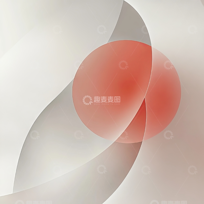 高清大图下载【趣麦麦图】抽象几何图形的柔和交叠