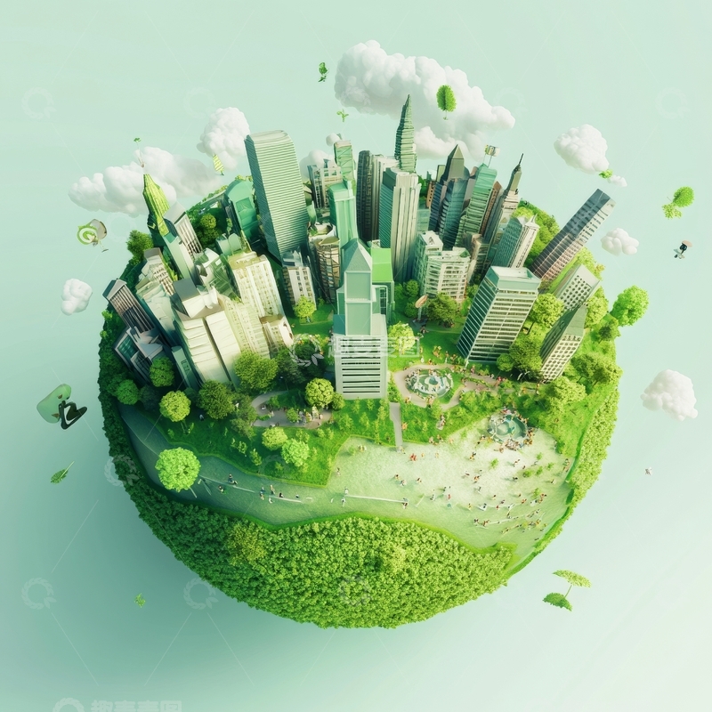 高清大图下载【趣麦麦图】绿色生态城市模型