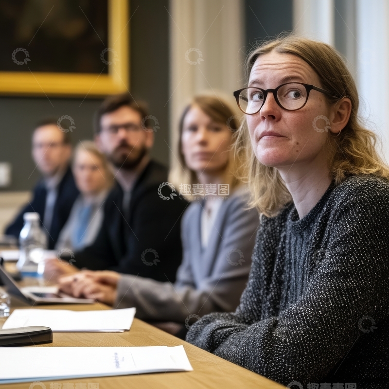 高清大图下载【趣麦麦图】会议室中专注的团队成员