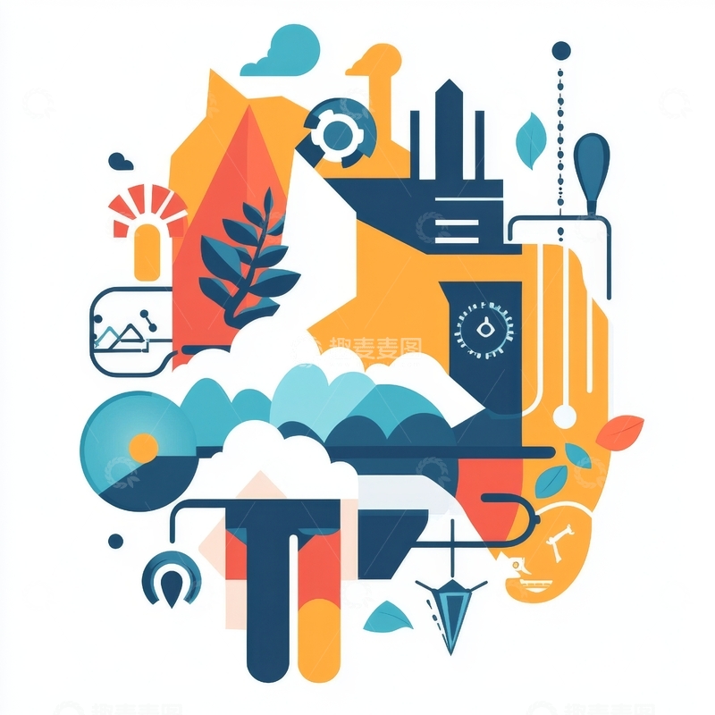 高清大图下载【趣麦麦图】工业与自然融合的抽象艺术