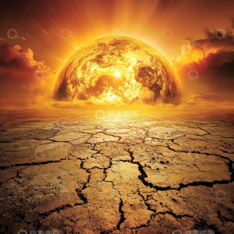 高清大图下载【趣麦麦图】干旱大地与炽热星球