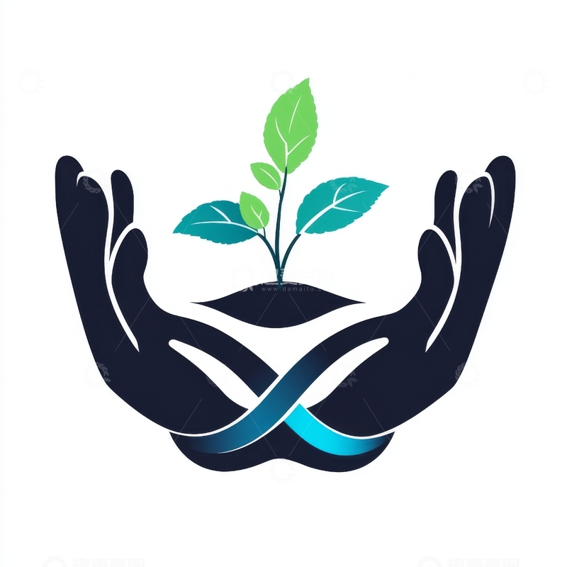 高清大图下载【趣麦麦图】双手托举新生绿芽