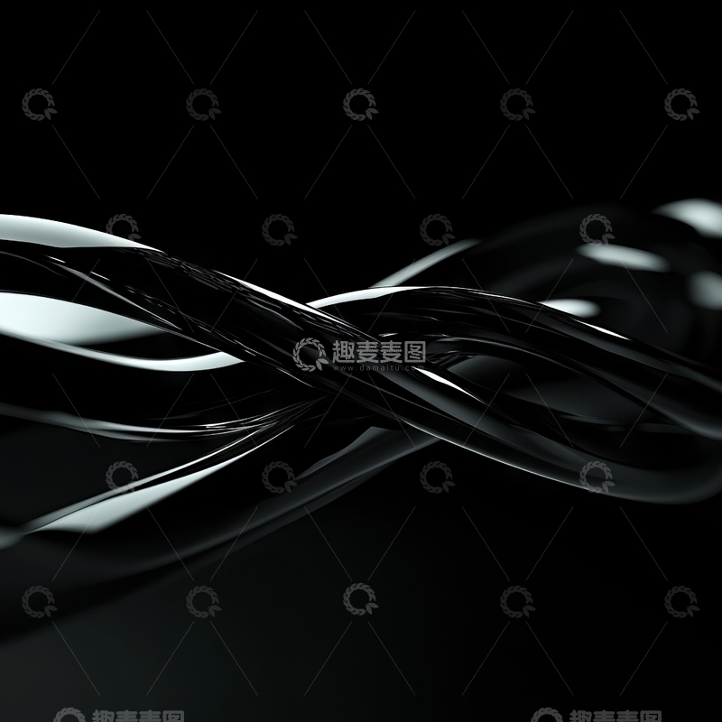 高清大图下载【趣麦麦图】黑色扭曲线条的抽象艺术