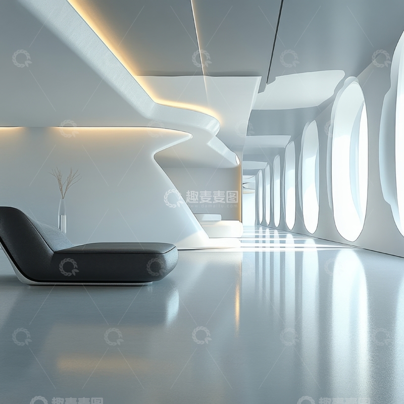 高清大图下载【趣麦麦图】现代简约室内设计，未来感空间