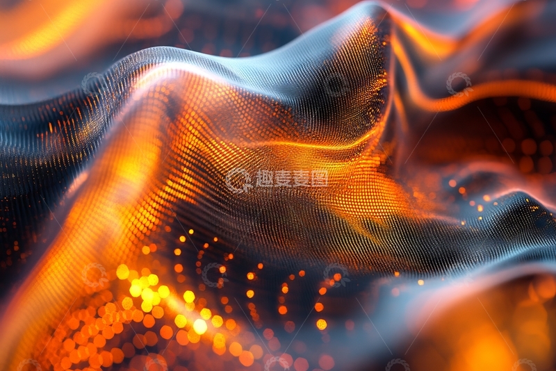 高清大图下载【趣麦麦图】流动光影的数字波浪