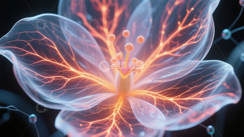 高清大图下载【趣麦麦图】发光花瓣与神经网络