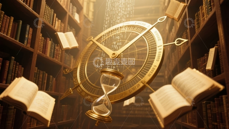 高清大图下载【趣麦麦图】图书馆中的时间与知识
