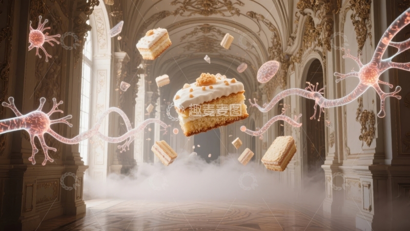 高清大图下载【趣麦麦图】华丽宫殿中的甜点与神经元