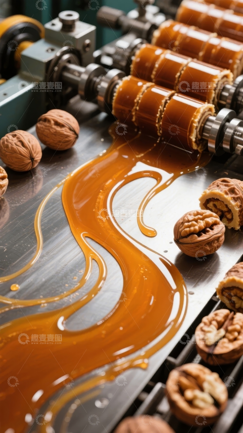 高清大图下载【趣麦麦图】核桃糖浆生产流水线