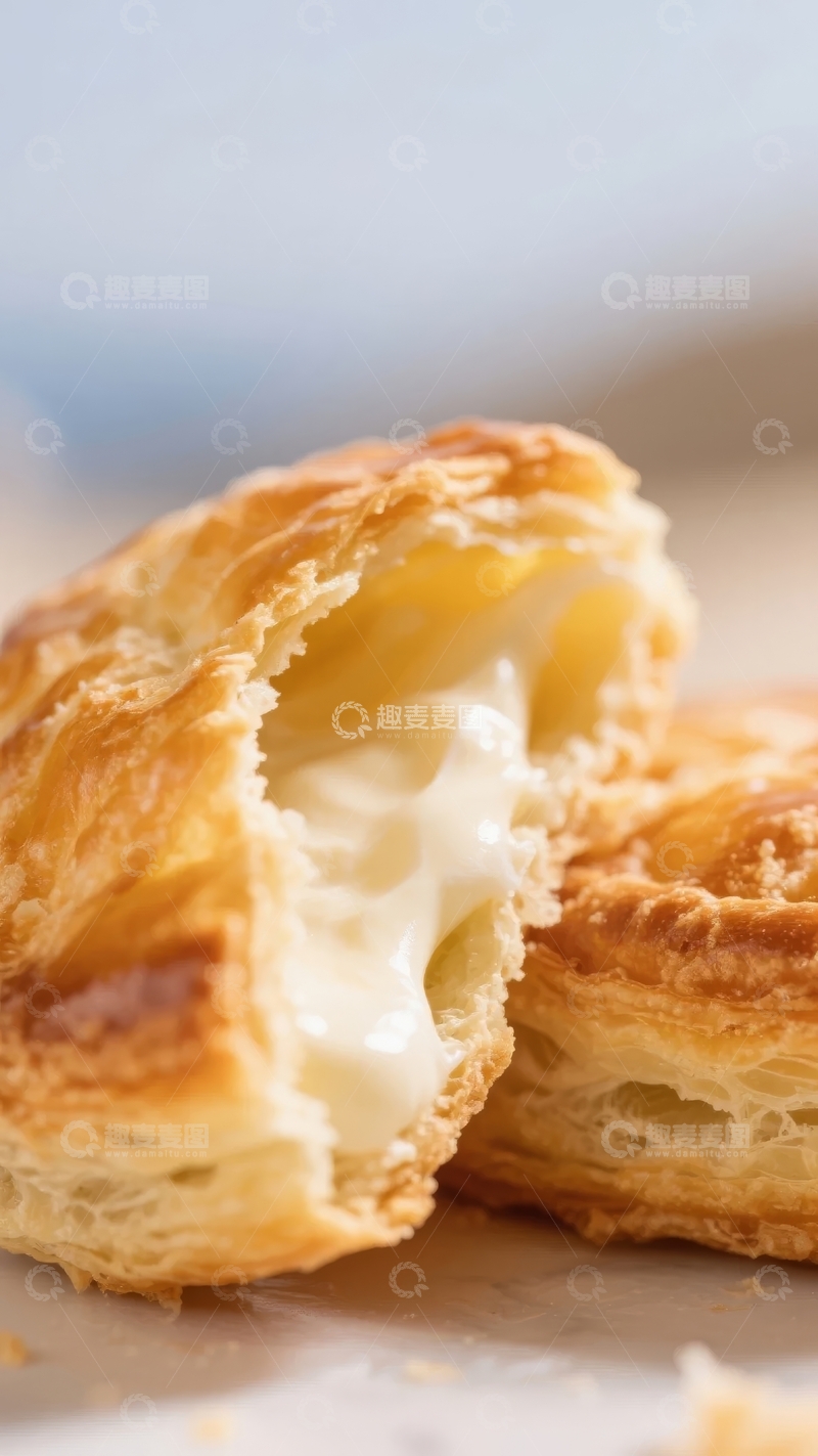 高清大图下载【趣麦麦图】酥皮夹心糕点特写