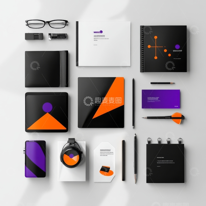 高清大图下载【趣麦麦图】办公文具与品牌设计展示
