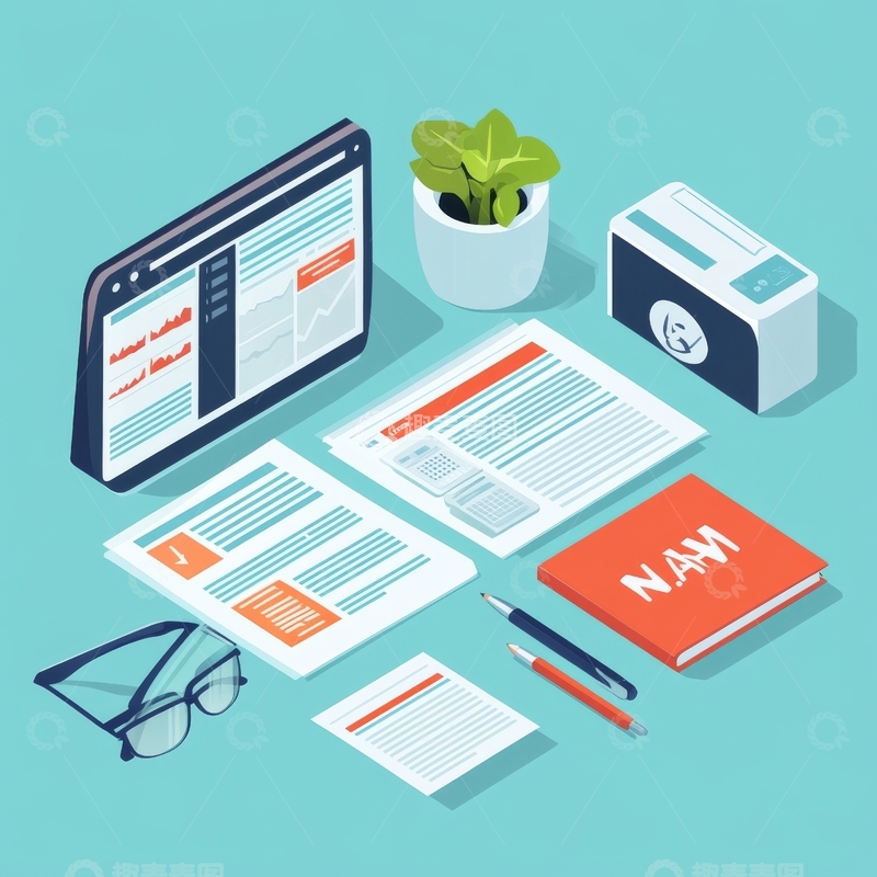 高清大图下载【趣麦麦图】办公桌面布局与文档编辑场景