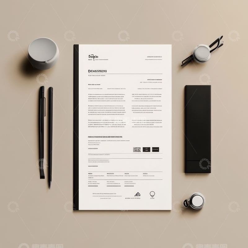 高清大图下载【趣麦麦图】简洁简历与办公用品布局
