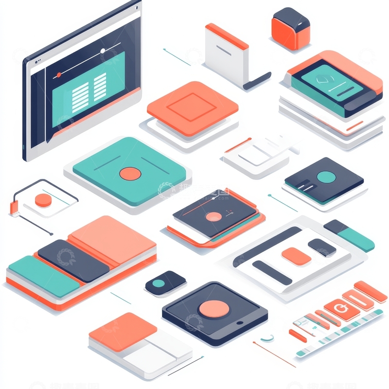 高清大图下载【趣麦麦图】科技设备与界面设计元素