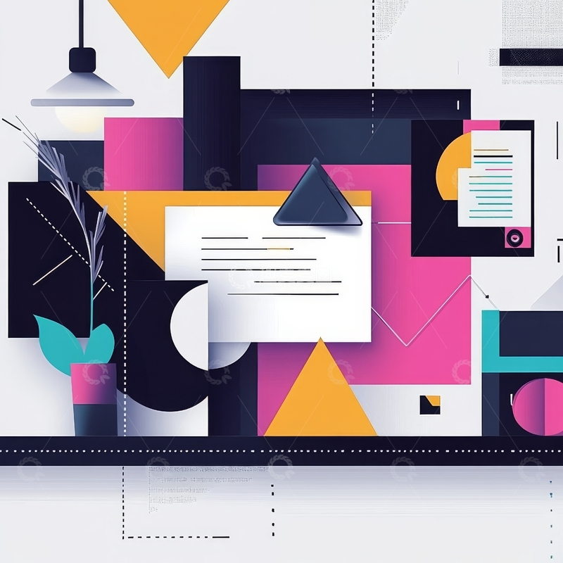 高清大图下载【趣麦麦图】现代办公空间的抽象艺术表现