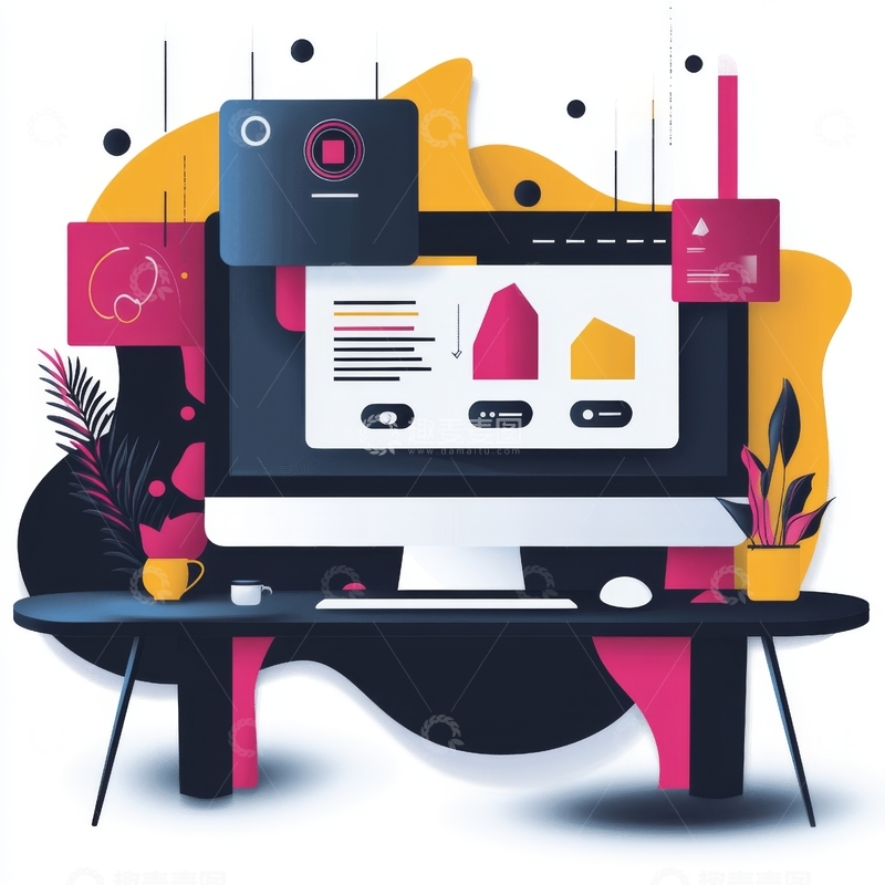 高清大图下载【趣麦麦图】现代办公桌面设计场景