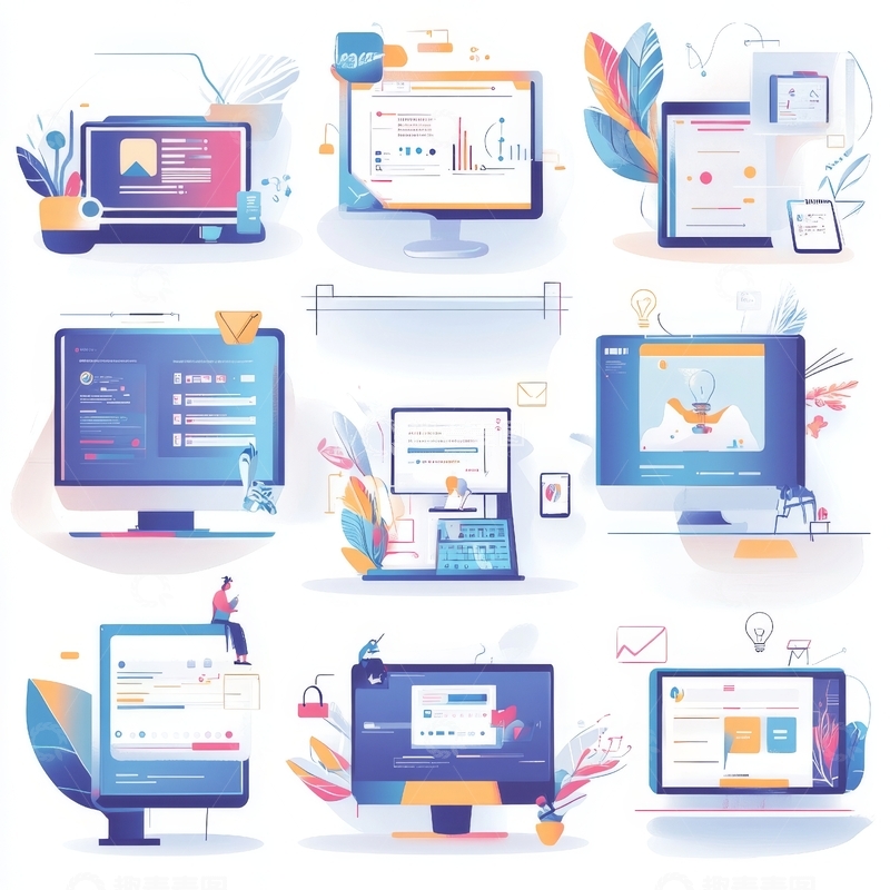 高清大图下载【趣麦麦图】多屏设备展示网页设计与交互界面