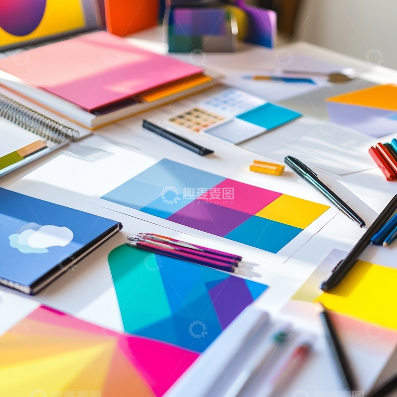 高清大图下载【趣麦麦图】色彩丰富的设计工作台