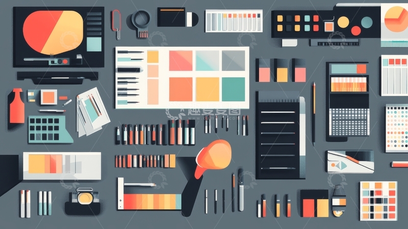 高清大图下载【趣麦麦图】设计师工作桌面布局