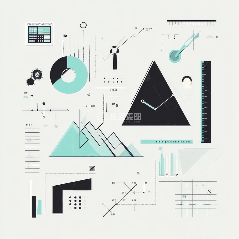 高清大图下载【趣麦麦图】几何图形与数据图表的抽象组合