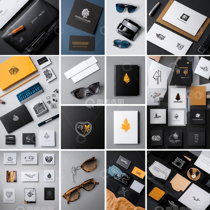 高清大图下载【趣麦麦图】品牌设计元素与标识展示