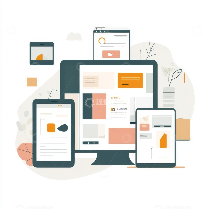 高清大图下载【趣麦麦图】多设备展示网页设计界面