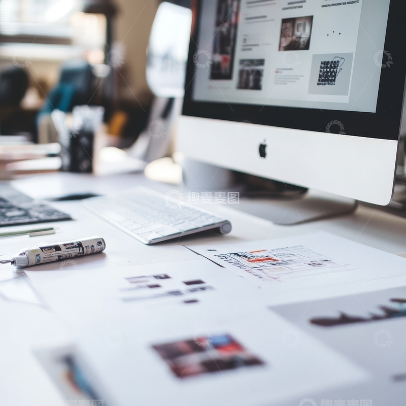 高清大图下载【趣麦麦图】办公桌上的设计工作场景