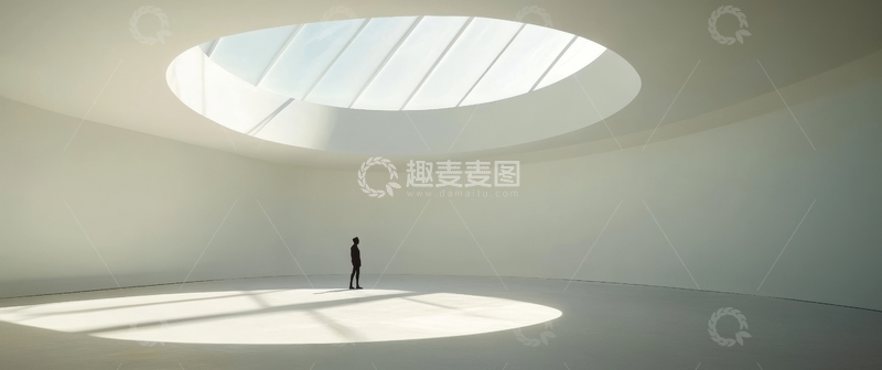 高清大图下载【趣麦麦图】圆形天窗下的室内光影
