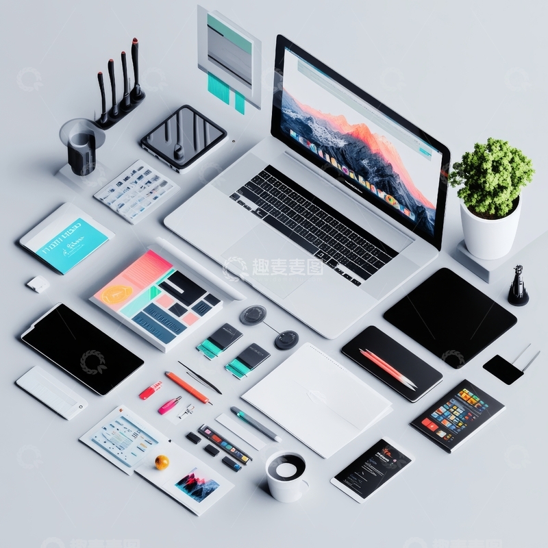 高清大图下载【趣麦麦图】创意工作桌面布局