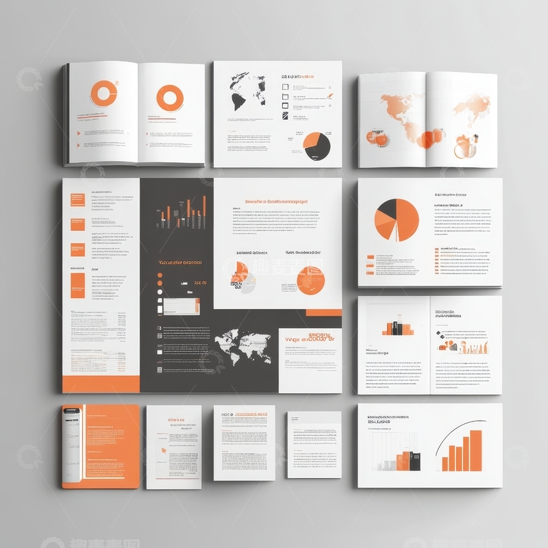高清大图下载【趣麦麦图】橙白商务报告设计模板