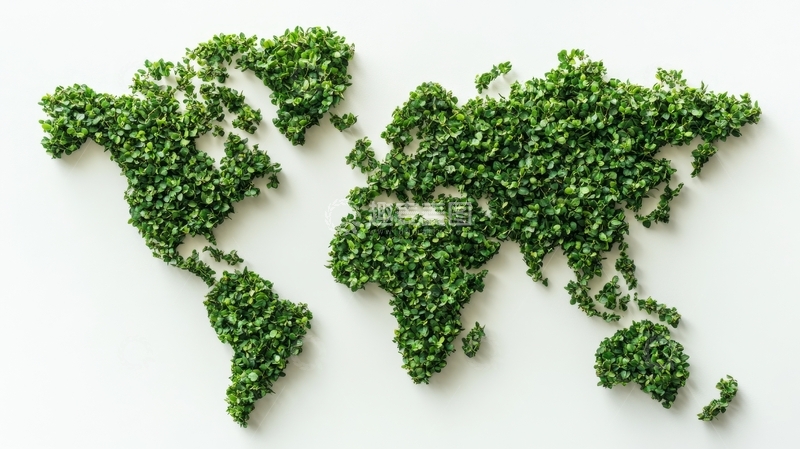 高清大图下载【趣麦麦图】绿植构成的世界地图