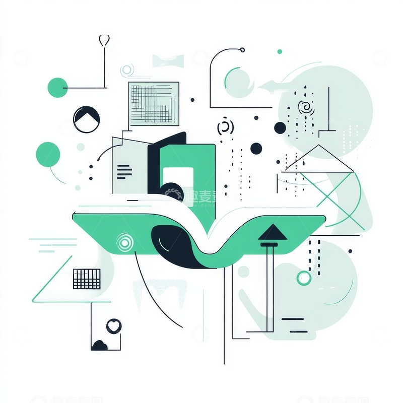 高清大图下载【趣麦麦图】抽象图形与数字的创意组合