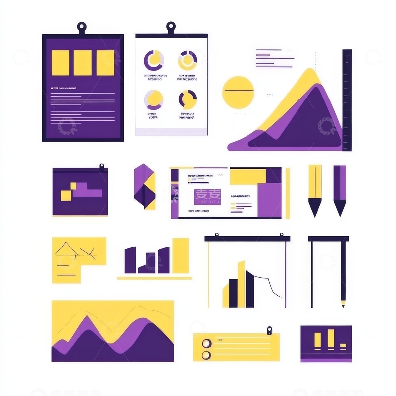 高清大图下载【趣麦麦图】商务图表与设计元素集合