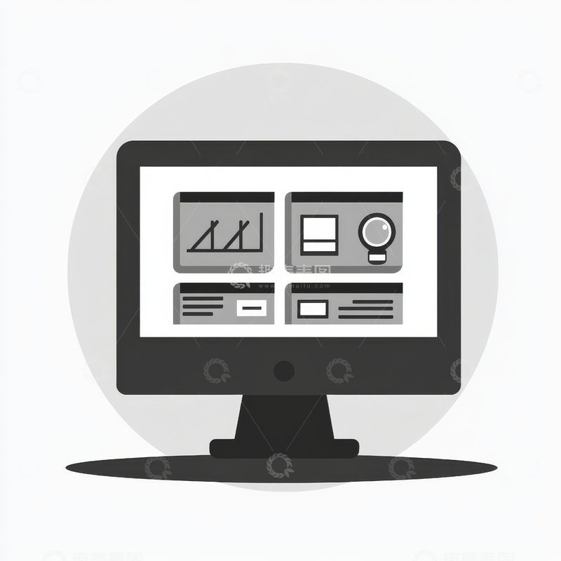 高清大图下载【趣麦麦图】电脑屏幕显示数据分析界面