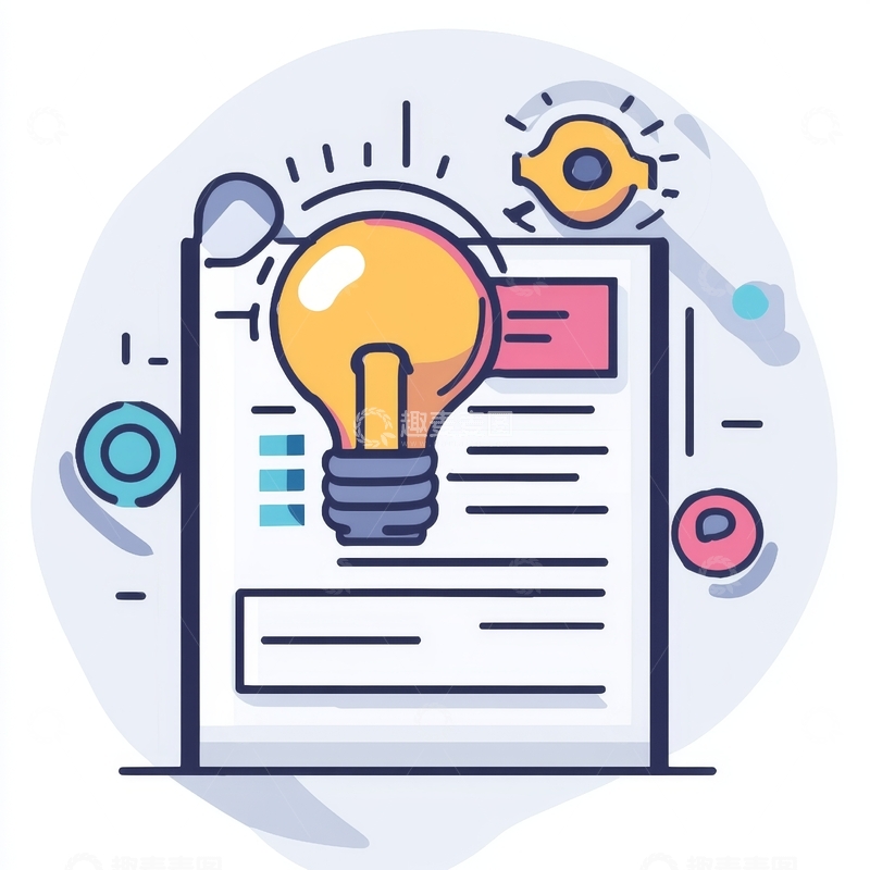 高清大图下载【趣麦麦图】创意文档与灯泡设计图