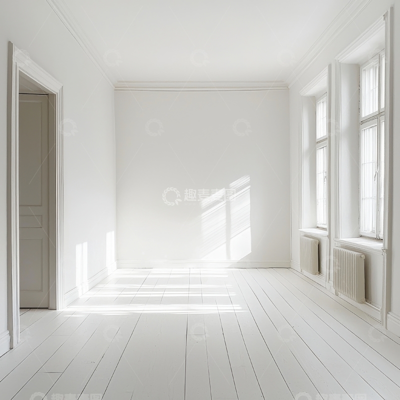高清大图下载【趣麦麦图】明亮的白色空房间